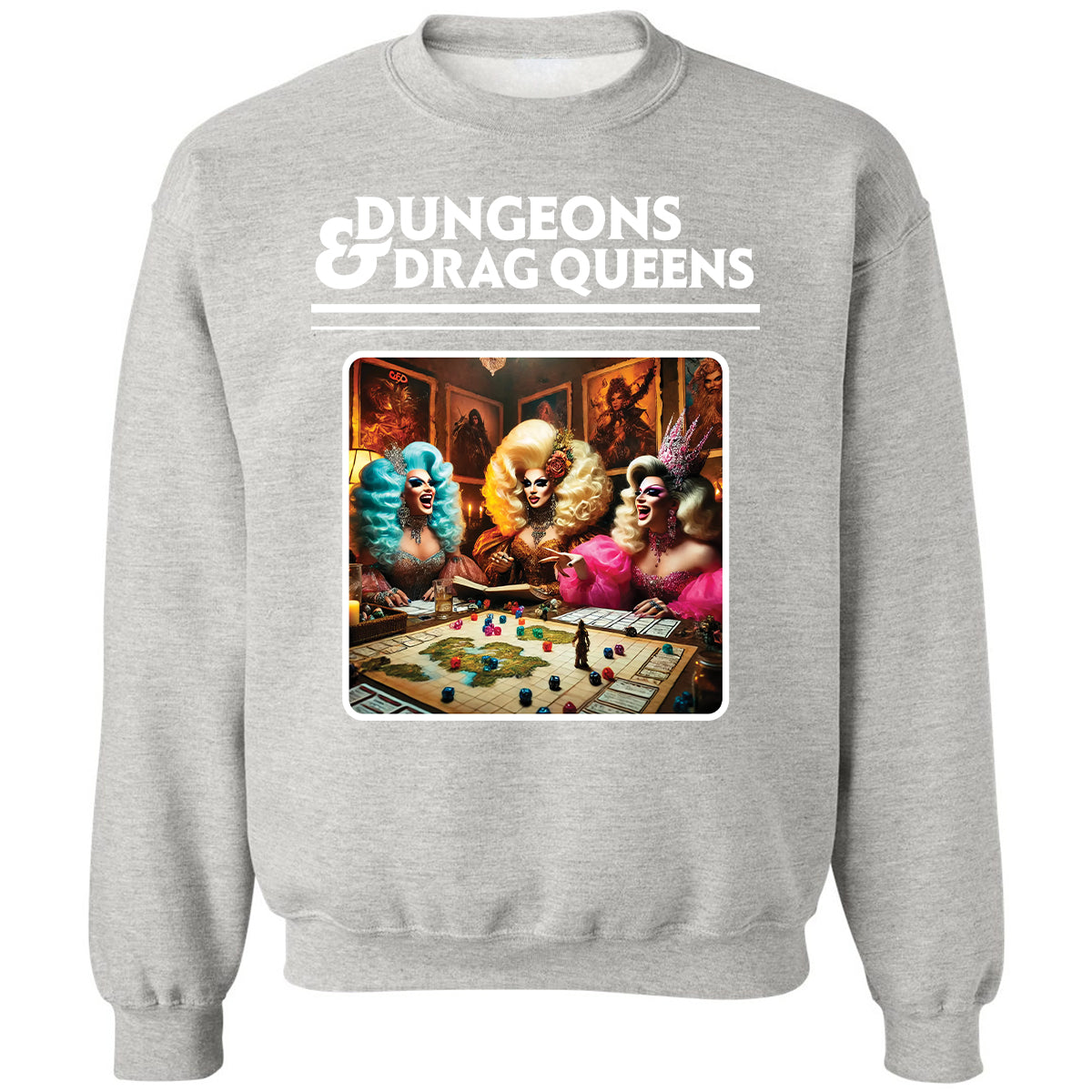 Dungeons & Drag Queens Classic Unisex Sweatshirt - Ash - 8