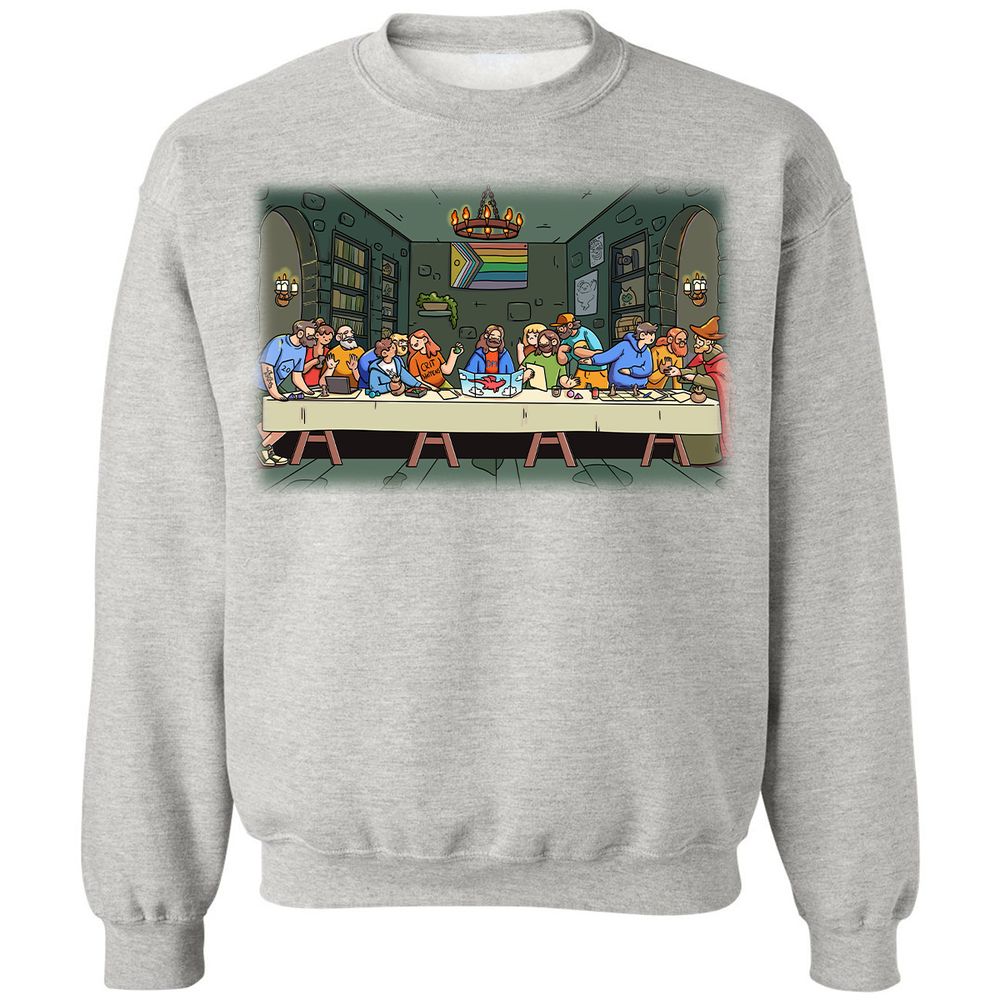 DnD Characters Pride Themed The Last Supper Shirt Classic Unisex Sweatshirt - Ash - 8
