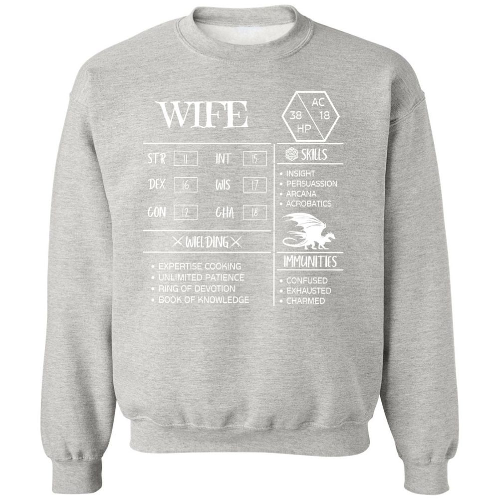 Wife Stats 2 Classic Unisex Sweatshirt - Ash - 8