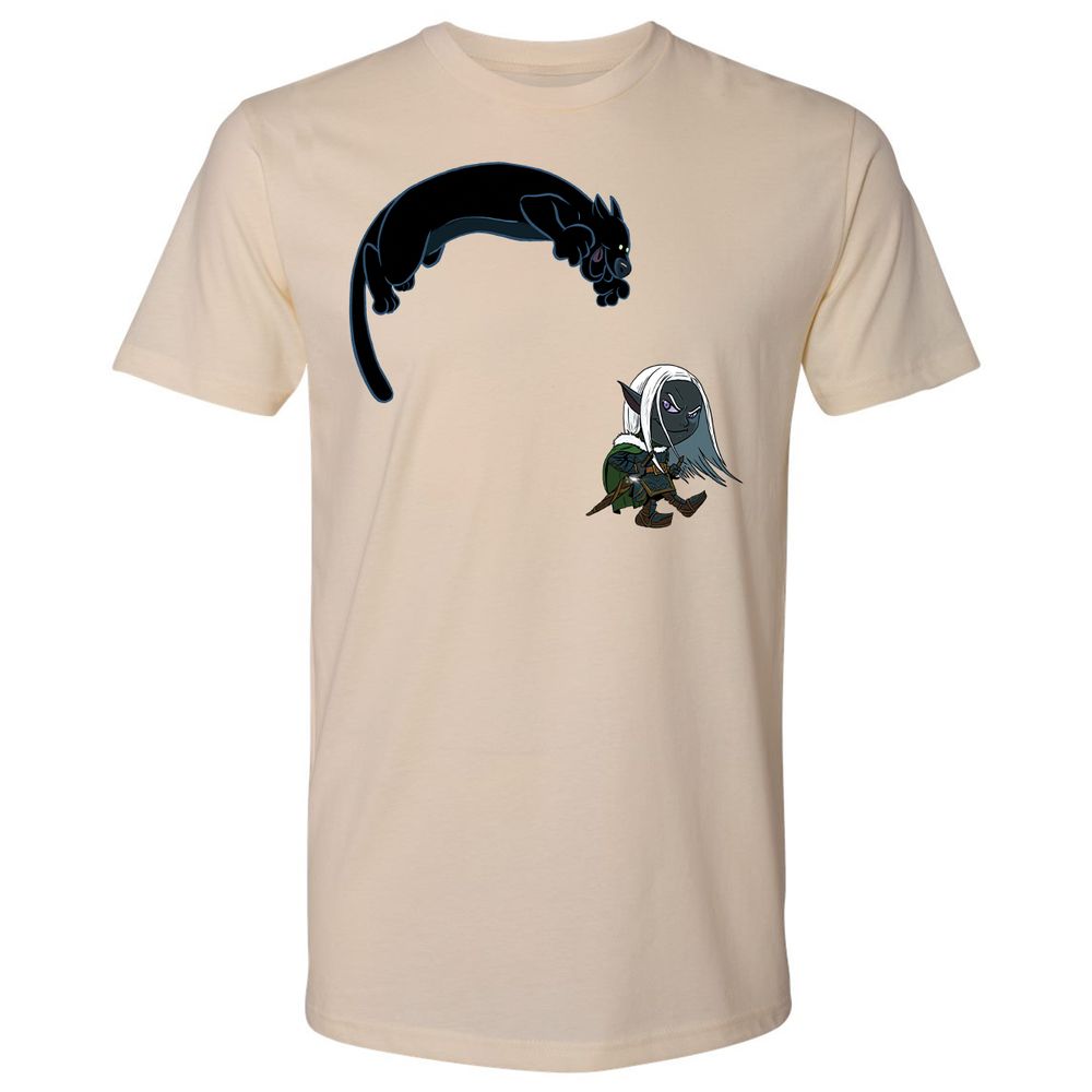 Drizzt and Guenhwyvar Premium Unisex T-Shirt - Cream - 8