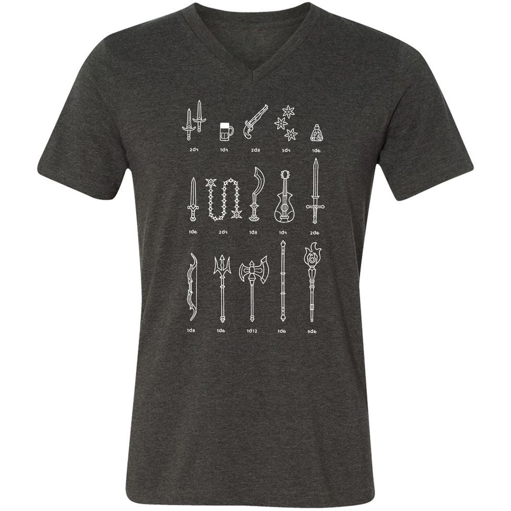 Damage Dealer RPG Unisex V-Neck T-Shirt - Dark Grey Heather - 8