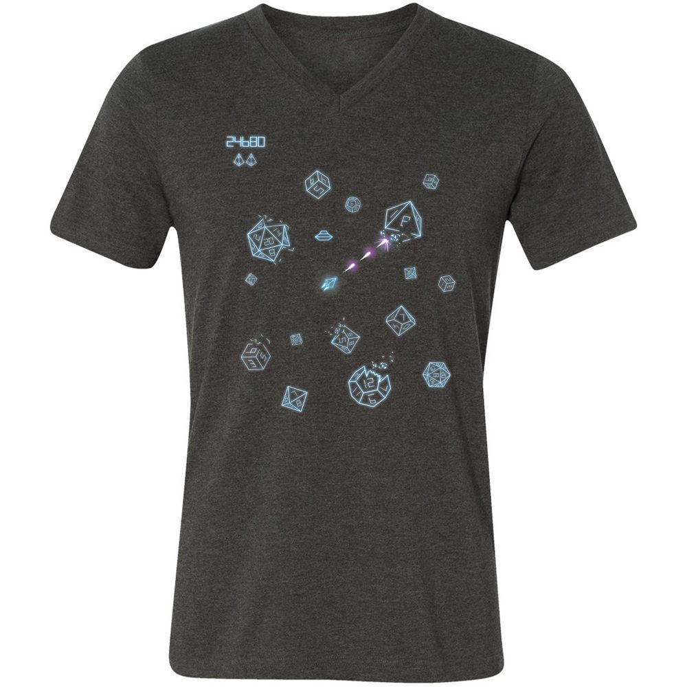 The Dices Game Unisex V-Neck T-Shirt - Dark Grey Heather - 8