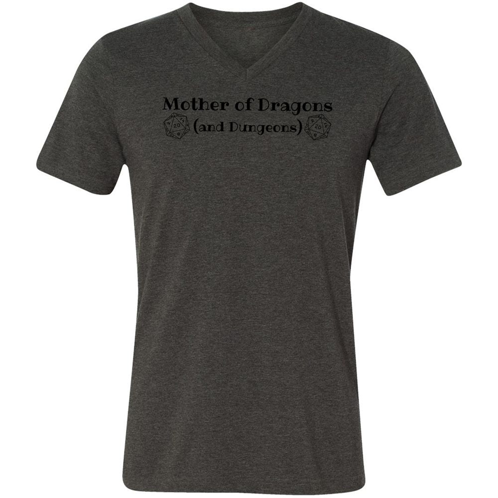 Mother Of Dragons Unisex V-Neck T-Shirt - Dark Grey Heather - 8