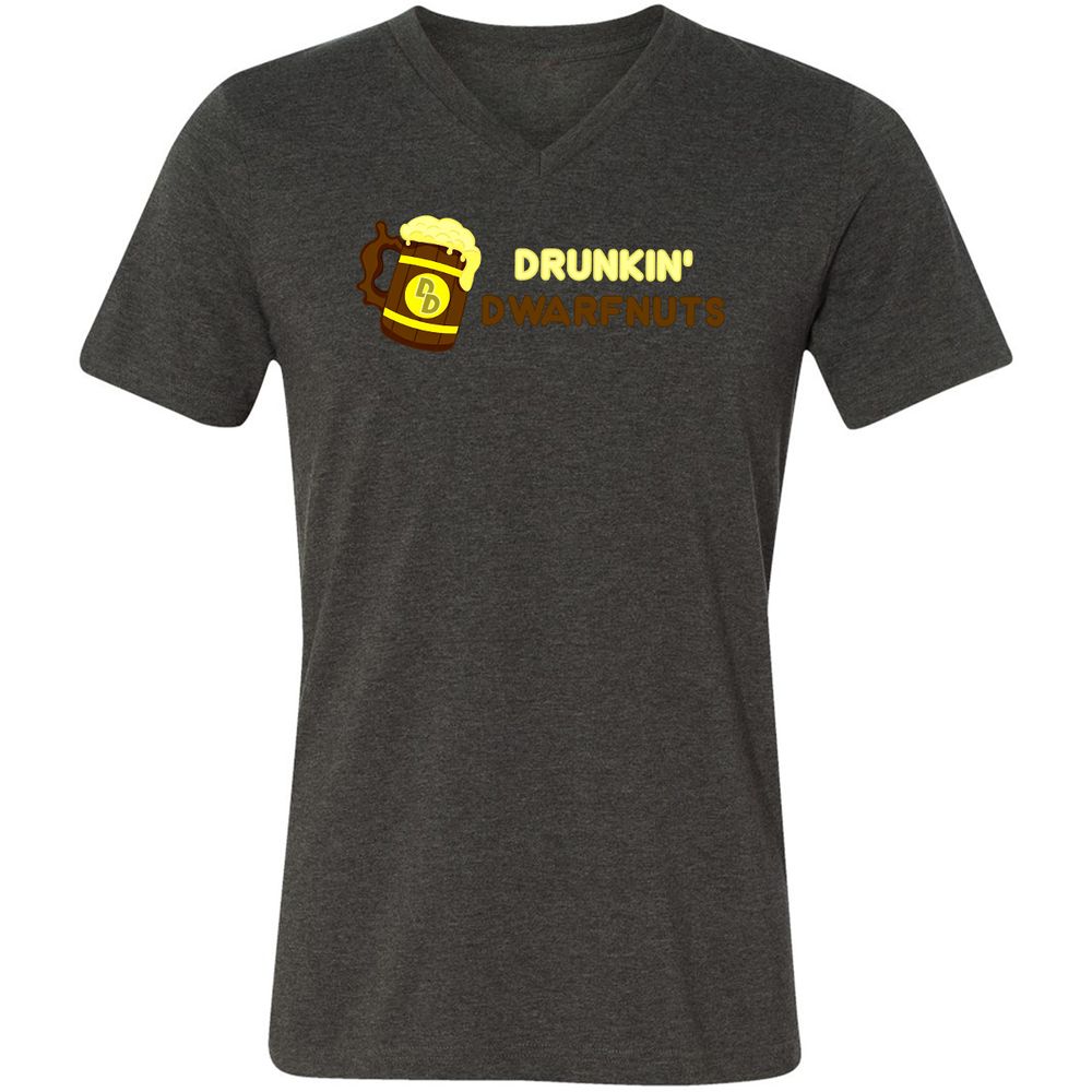 Drunkin' Dwartnuts Unisex V-Neck T-Shirt - Dark Grey Heather - 8