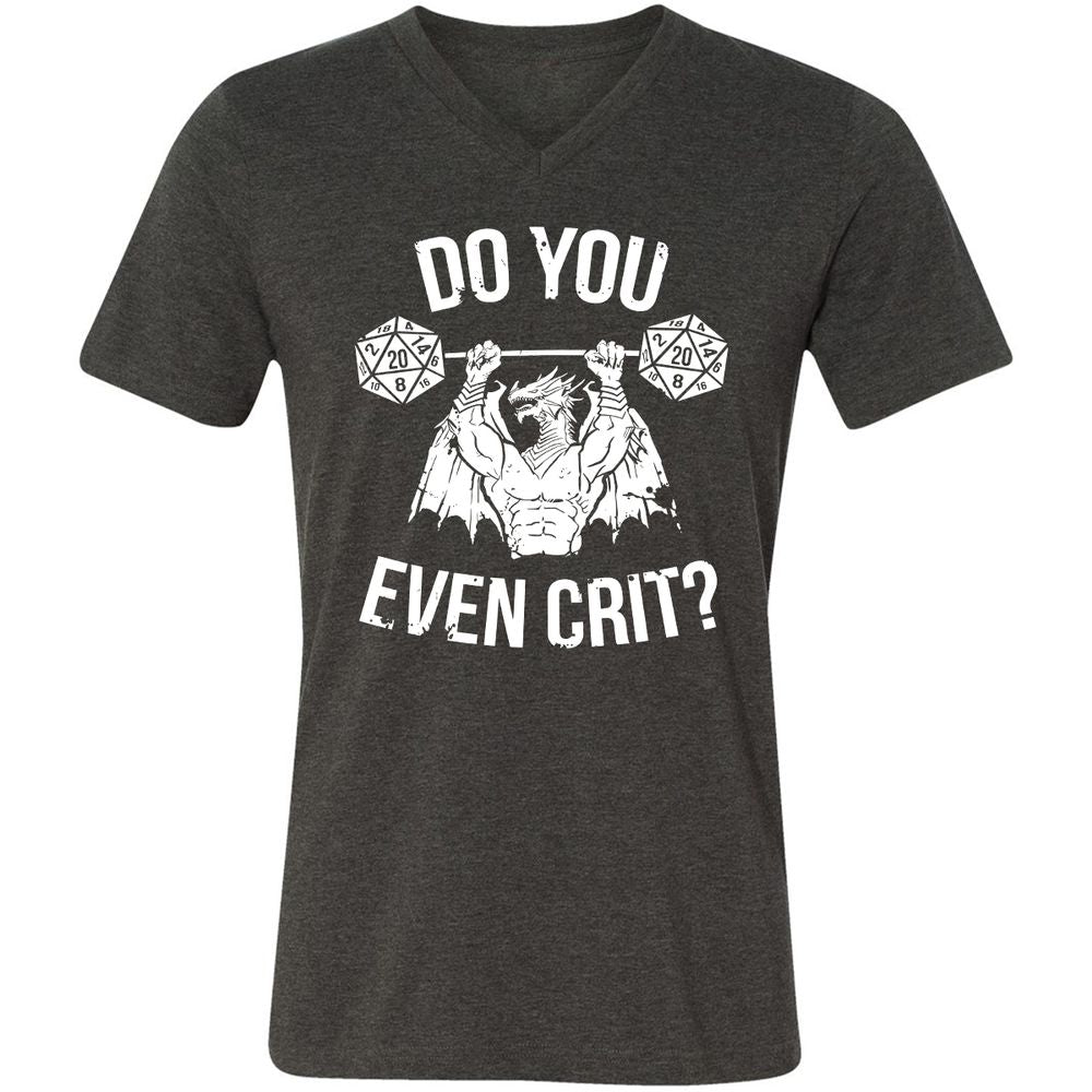 Do You Even Crit Unisex V-Neck T-Shirt - Dark Grey Heather - 8