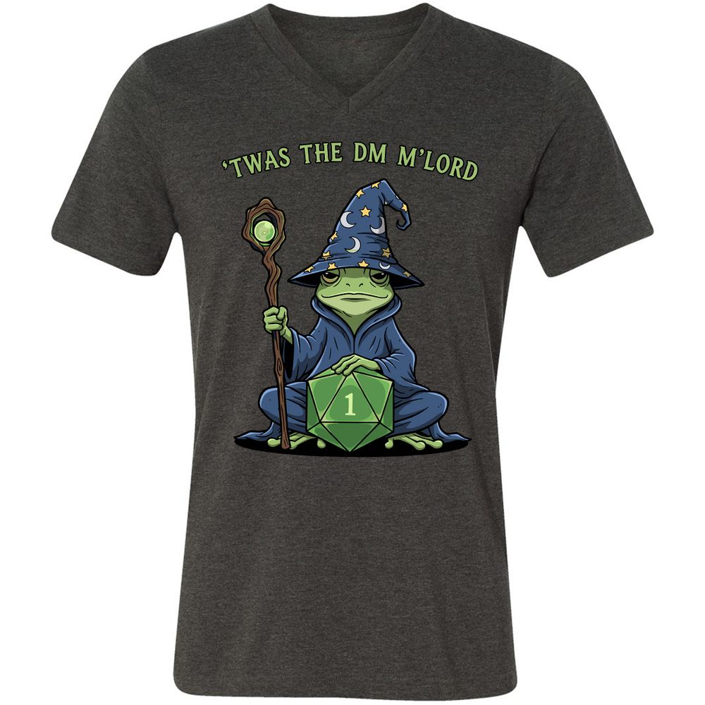 Twas the DM M’lord Unisex V-Neck T-Shirt - Dark Grey Heather - 8