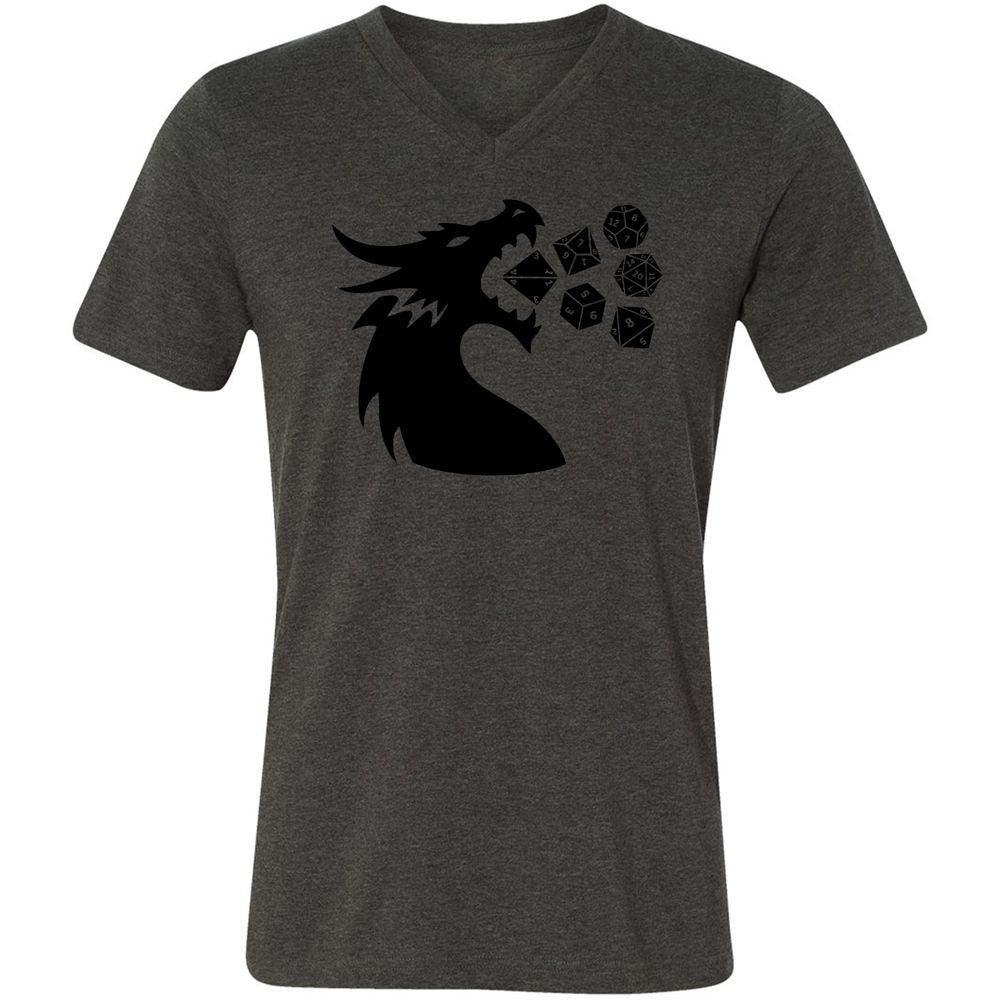 Pac And Dragon Unisex V-Neck T-Shirt - Dark Grey Heather - 8