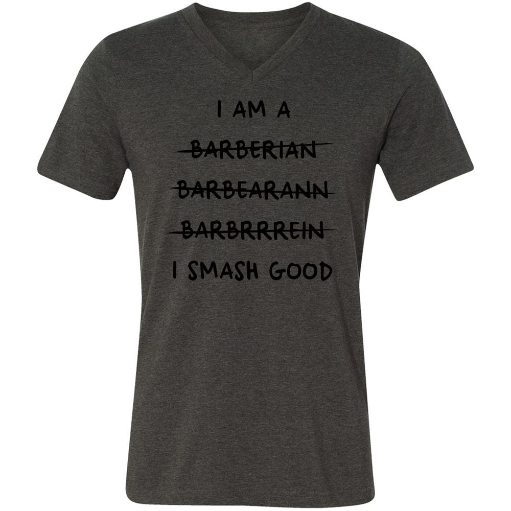 I Am A Barbarian Unisex V-Neck T-Shirt - Dark Grey Heather - 8