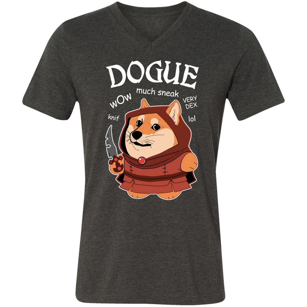 Dogue Class Unisex V-Neck T-Shirt - Dark Grey Heather - 8