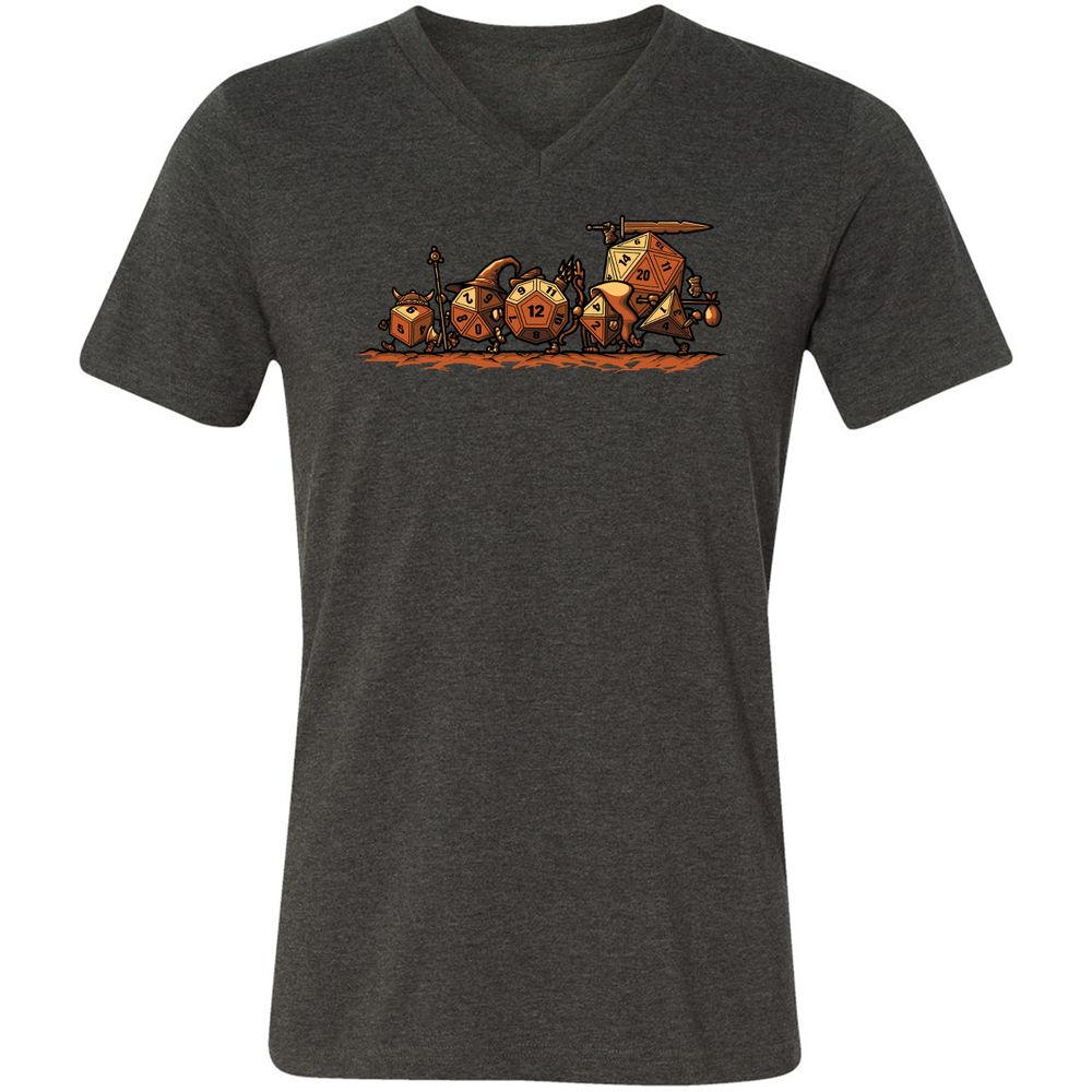 Fellowship Of The Dices Unisex V-Neck T-Shirt - Dark Grey Heather - 8