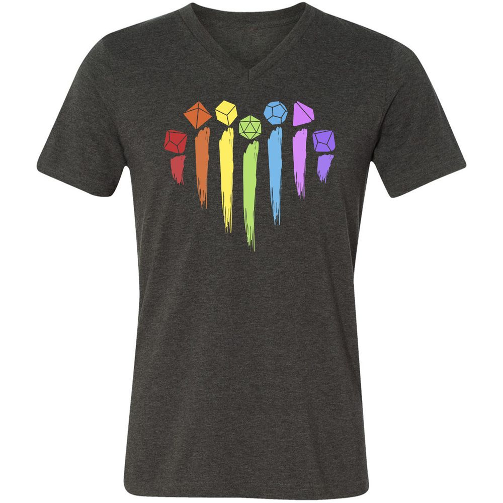 Dice Rainbow Heart Shape - Dark Grey Heather - 8