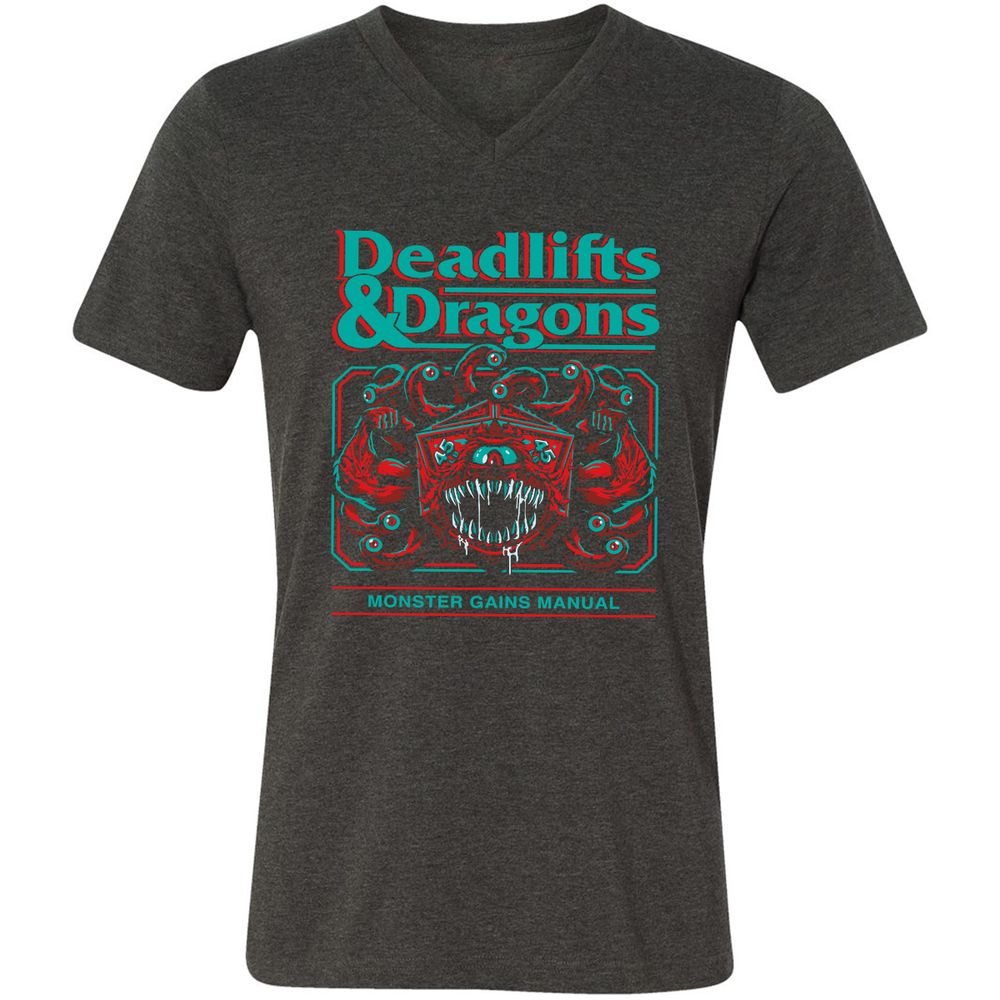 Deadlifts & Dragons Beholder - Dark Grey Heather - 8
