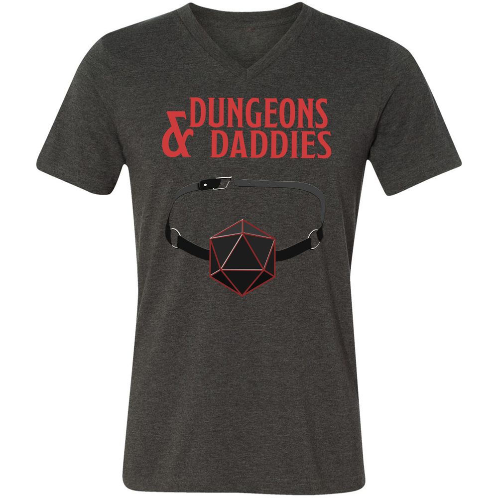 Dungeons And Daddies Unisex V-Neck T-Shirt - Dark Grey Heather - 8