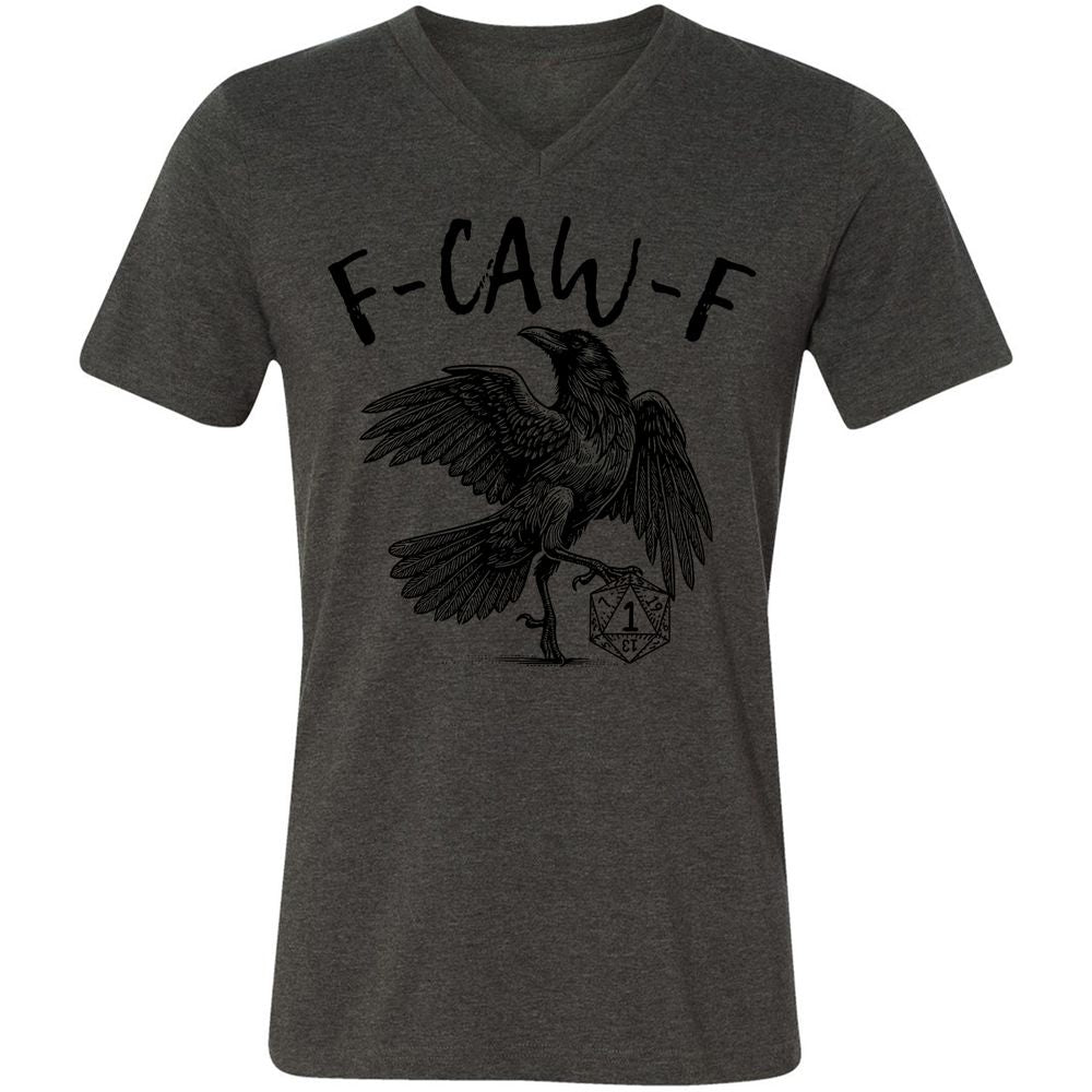 Unisex V-Neck T-Shirt - White - Dark Grey Heather - 8