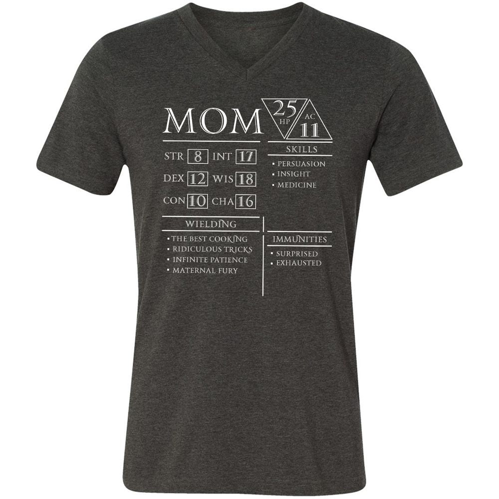 Mom Stats - Dark Grey Heather - 8