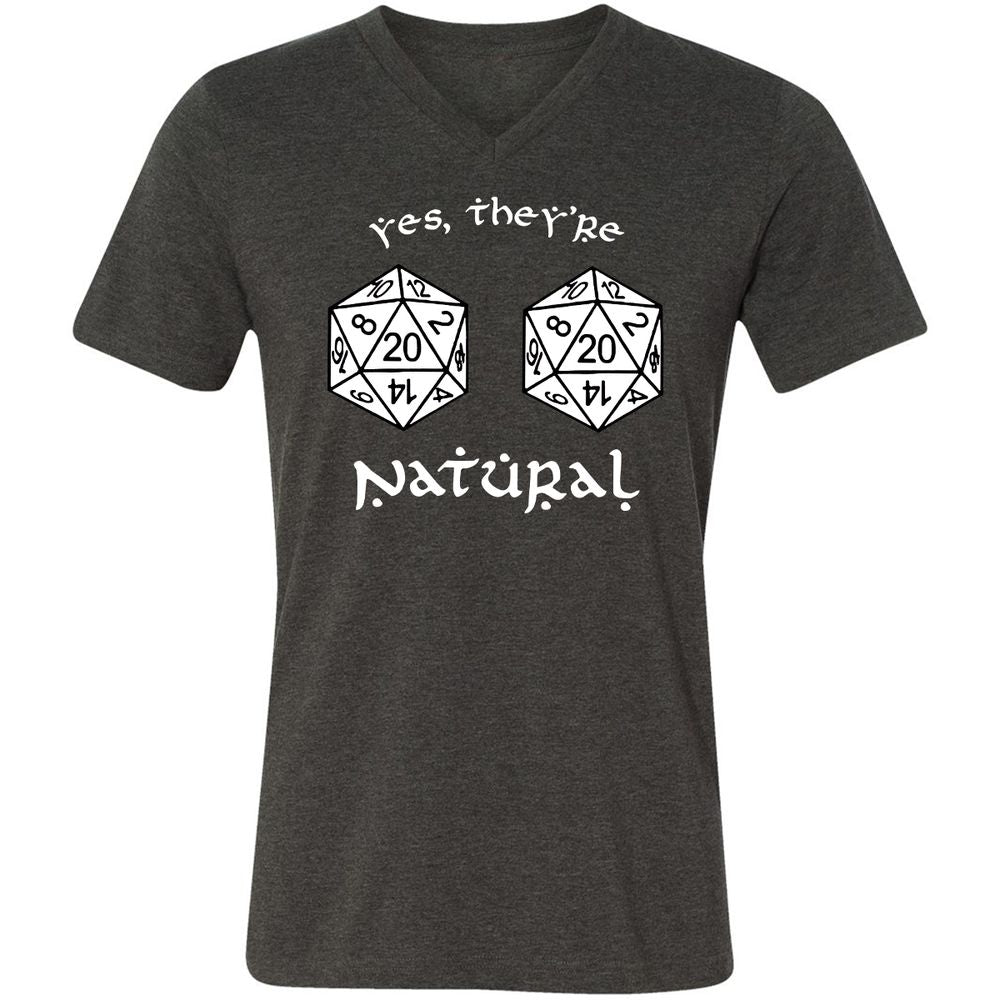 They Are Natural Unisex V-Neck T-Shirt - Dark Grey Heather - 8