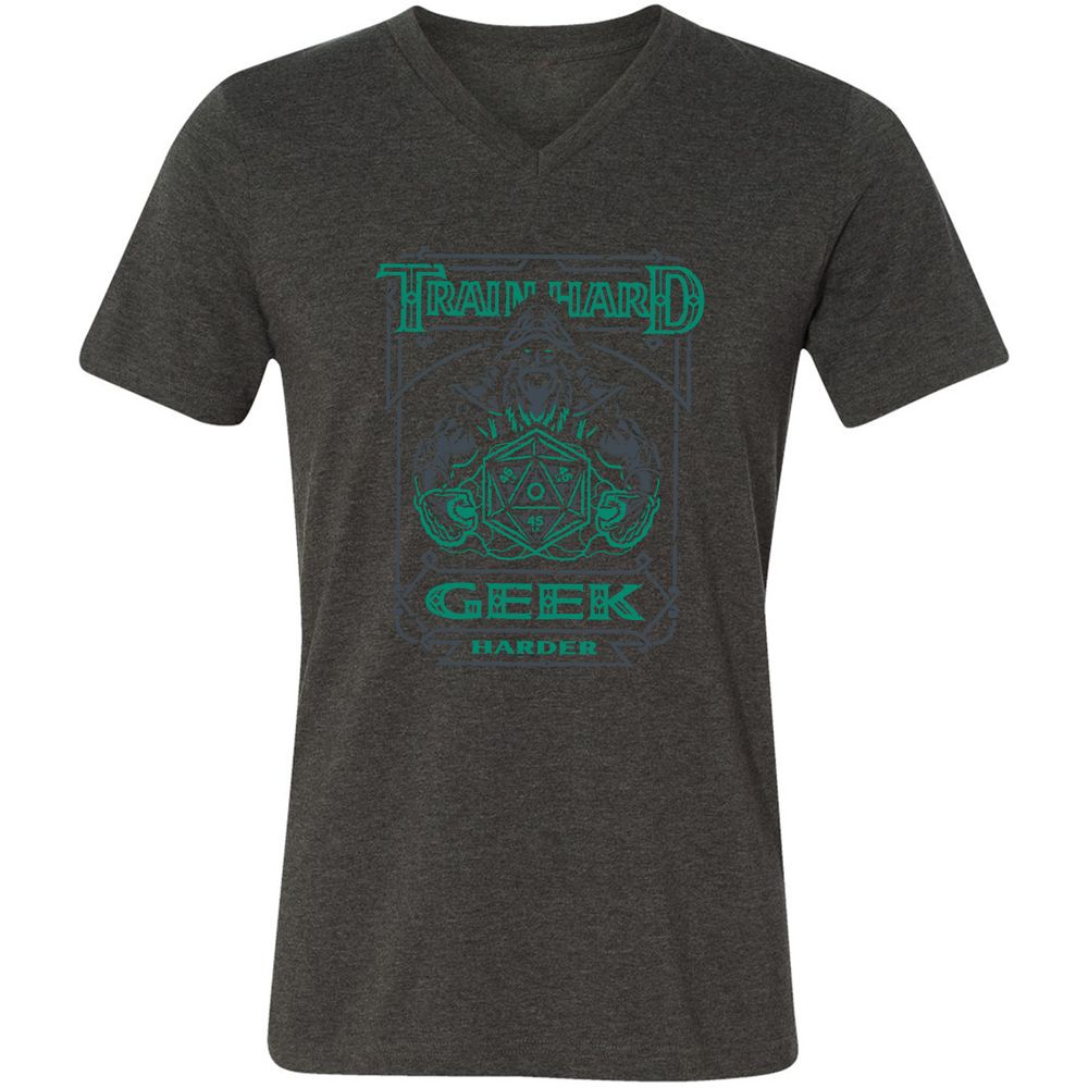 Train Hard, Geek Harder - Dark Grey Heather - 8