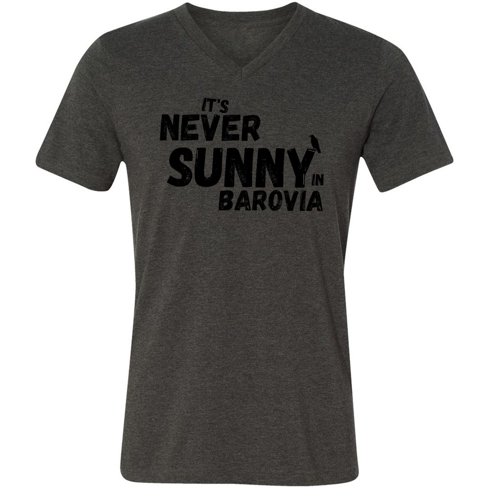 It's Never Sunny In Barovia Unisex V-Neck T-Shirt - Dark Grey Heather - 8