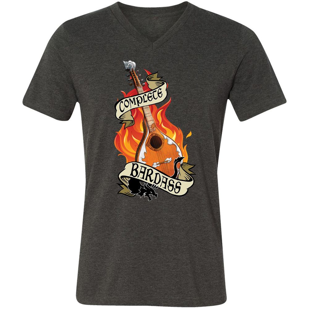 Complete Bardass Unisex V-Neck T-Shirt - Dark Grey Heather - 8
