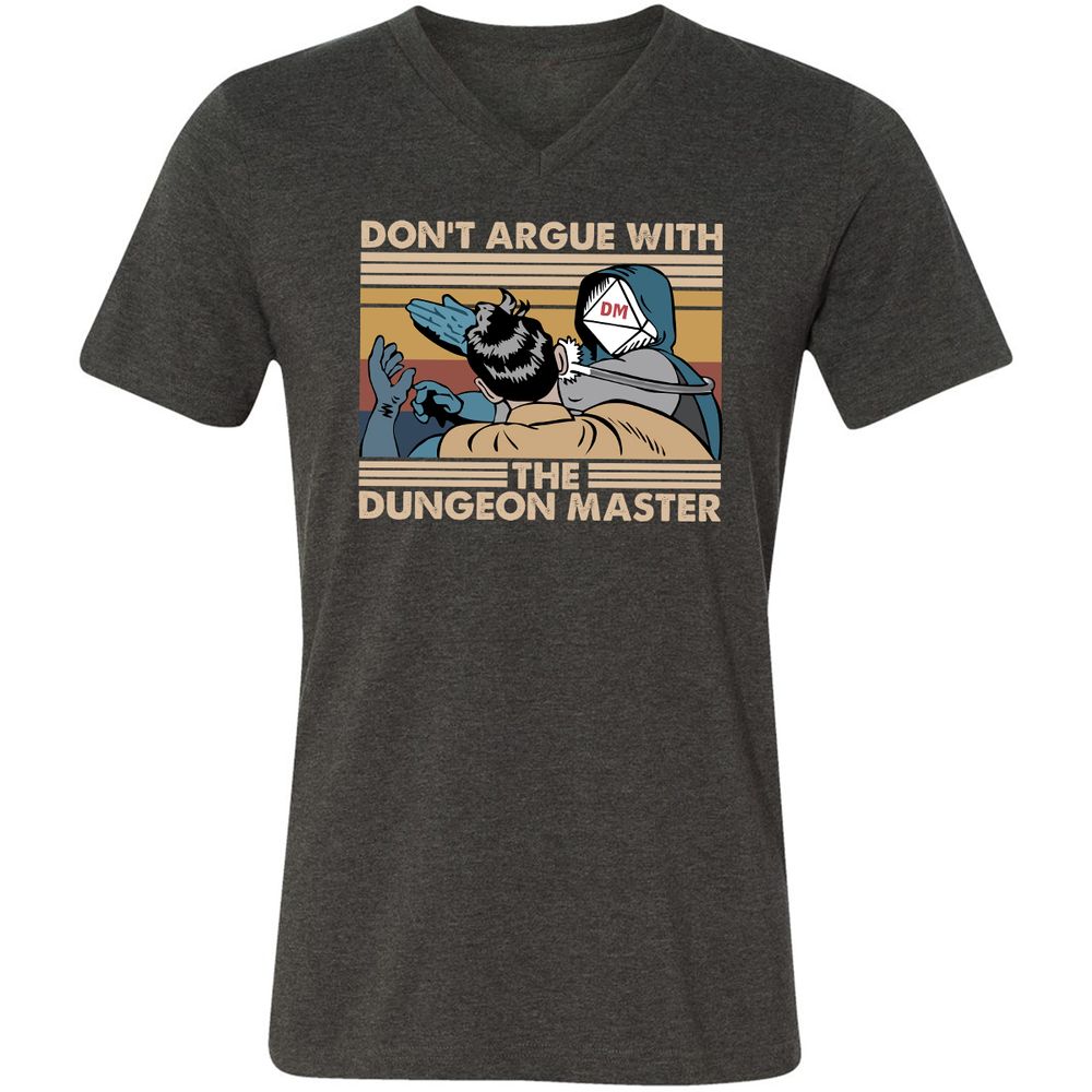 Don't Argue With The DM Unisex V-Neck T-Shirt - Dark Grey Heather - 8