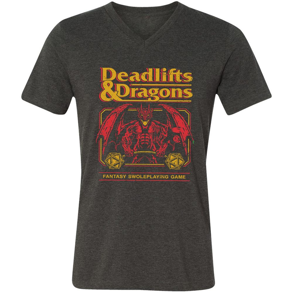 Deadlifts & Dragons - Dark Grey Heather - 8
