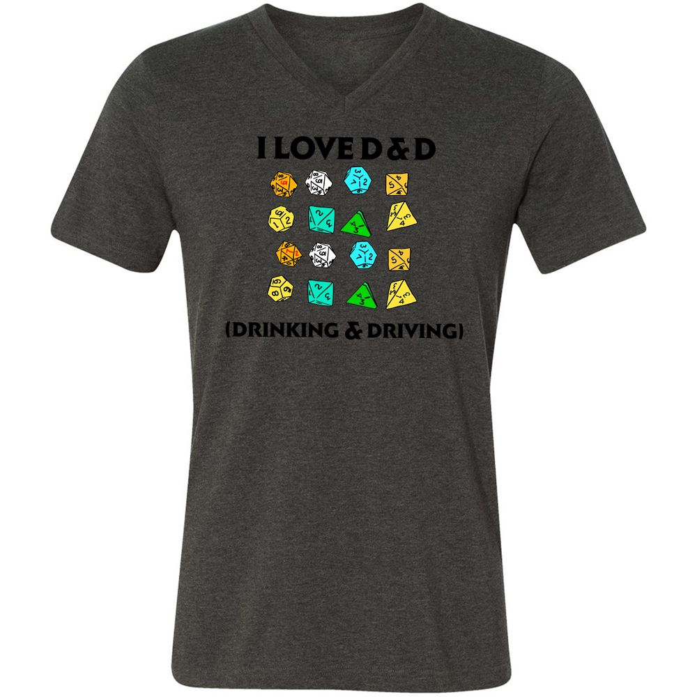 Drinking & Driving Unisex V-Neck T-Shirt - Dark Grey Heather - 8