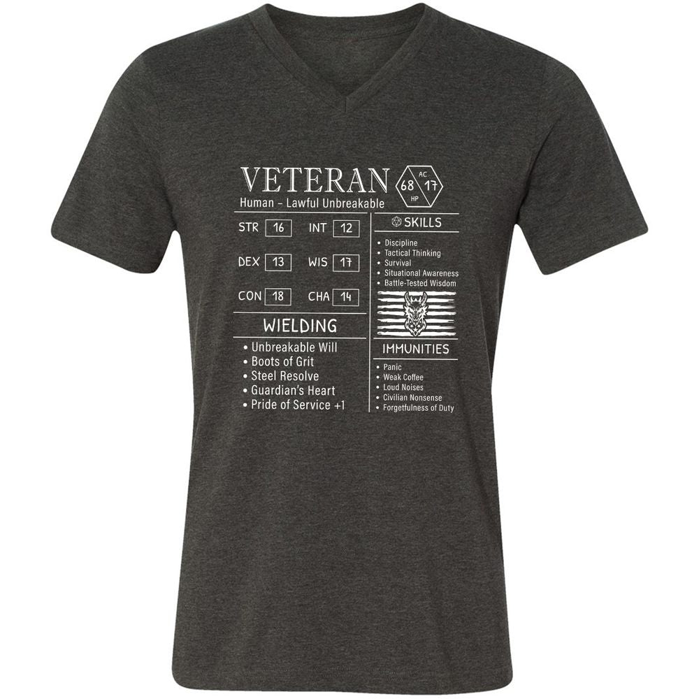 2710 veteran stats new Unisex V-Neck T-Shirt - Dark Grey Heather - 8
