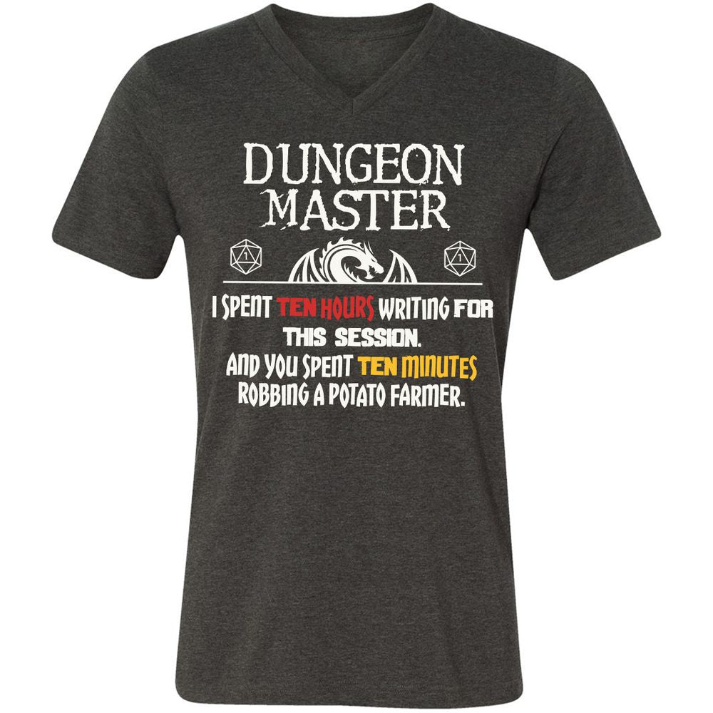Dungeon Master Chaos Meme Unisex V-Neck T-Shirt - Dark Grey Heather - 8
