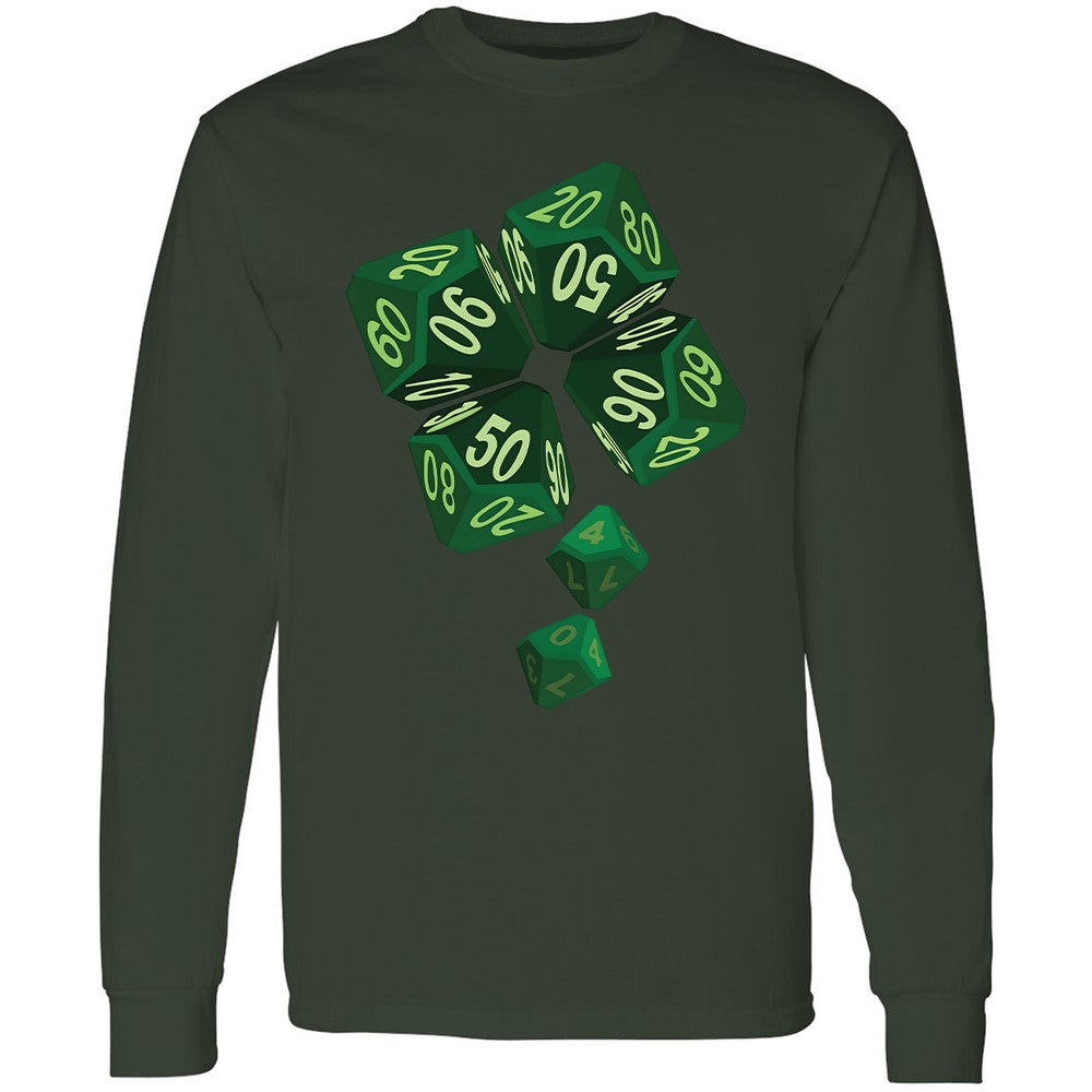 Dice Clover Long Sleeve T-Shirt - Forest Green - 8