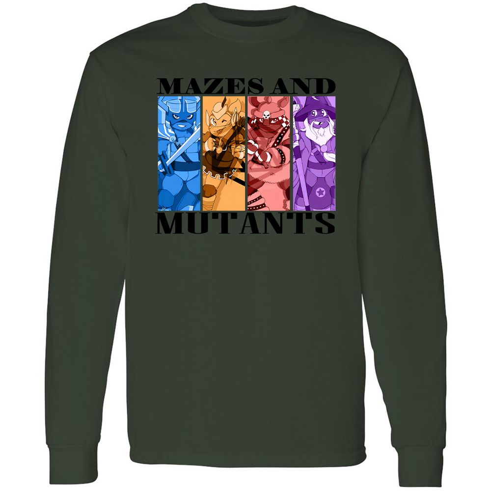 Mazes & Mutants Long Sleeve T-Shirt - Forest Green - 8