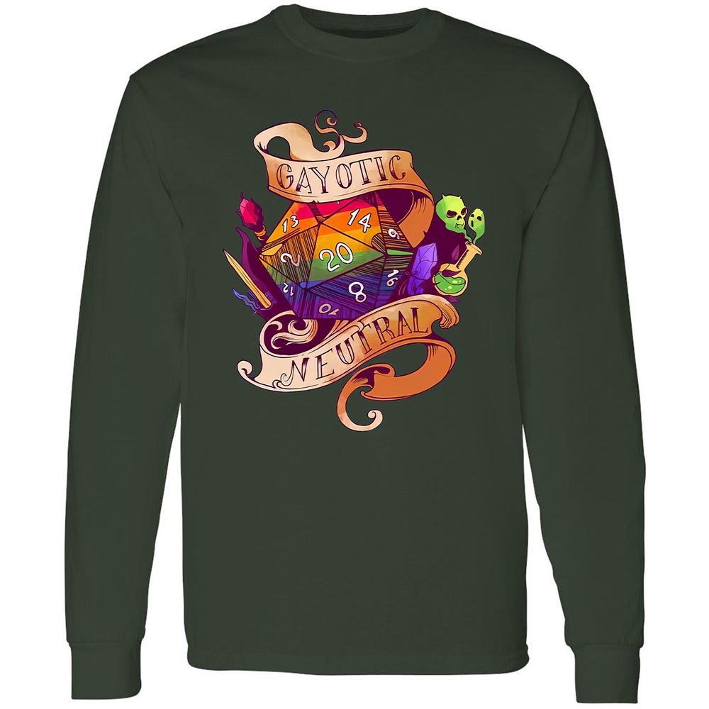 Gayotic Neutral Long Sleeve T-Shirt - Forest Green - 8
