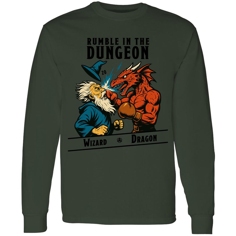 Rumble in the Dungeon Long Sleeve T-Shirt - Forest Green - 8