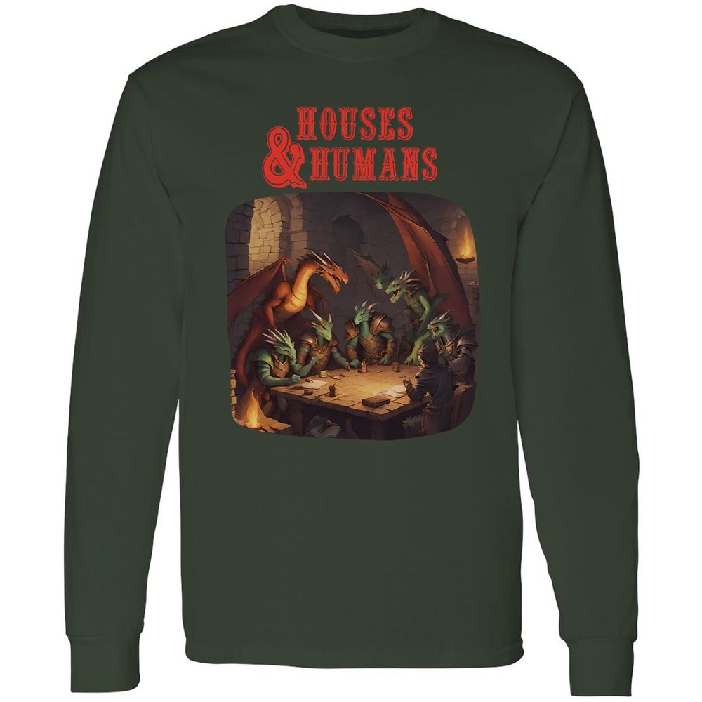 Houses And Humans Long Sleeve T-Shirt - Forest Green - 8