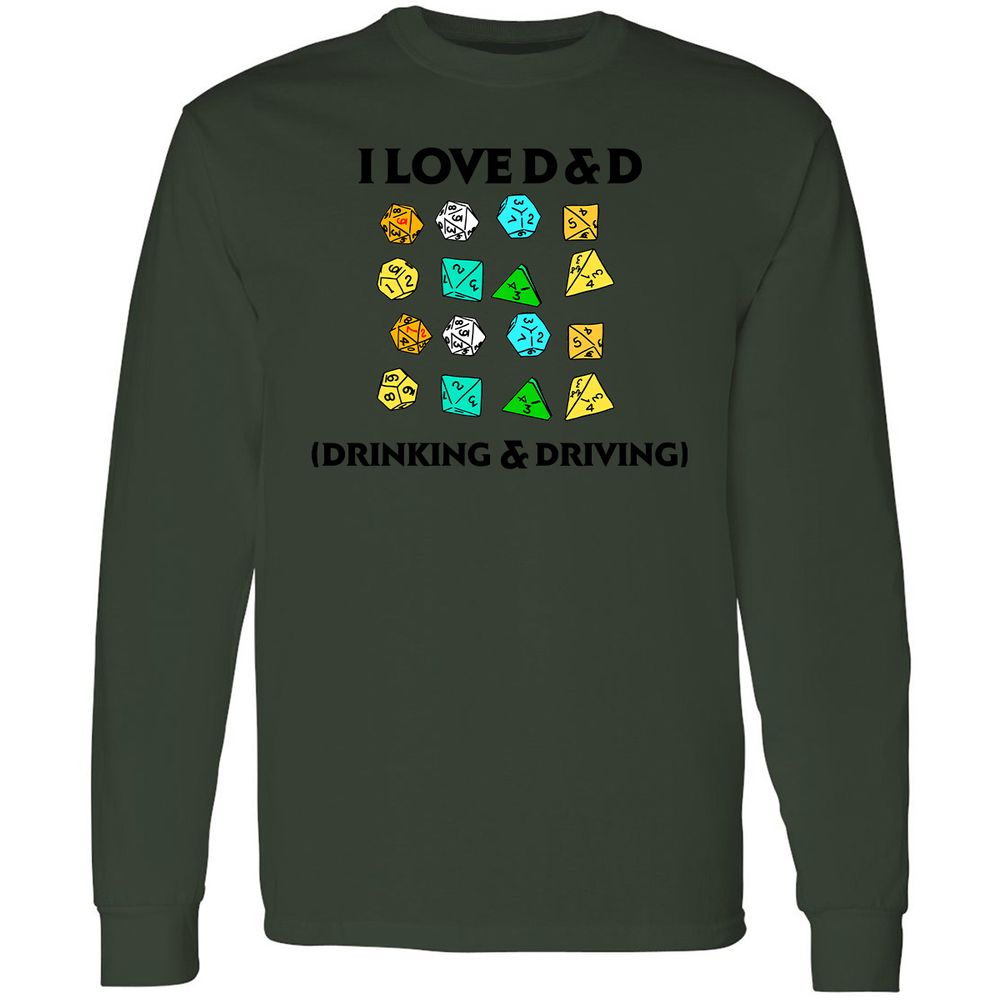 Drinking & Driving Long Sleeve T-Shirt - Forest Green - 8