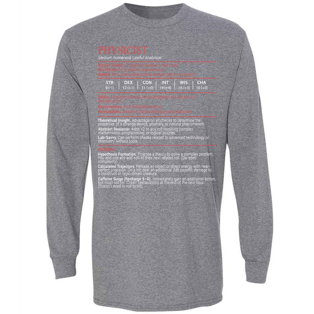 Physicist Stats Block - Graphite Heather - 8