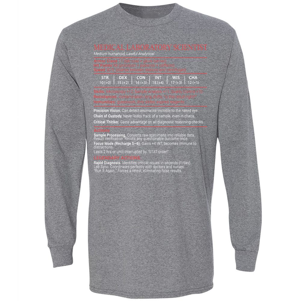 Medical Laboratory Scientist Stats Block - Graphite Heather - 8