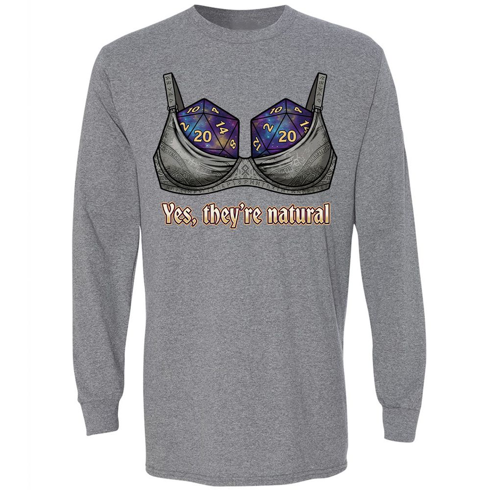 They Are Natural Nat20 Long Sleeve T-Shirt - Graphite Heather - 8