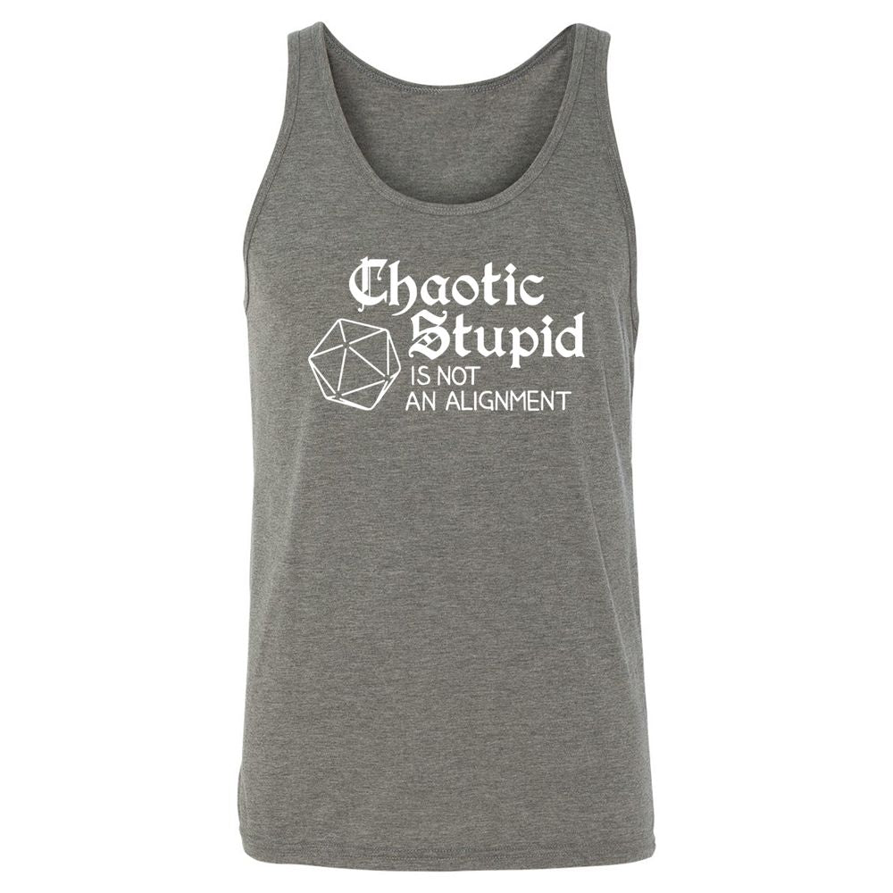 Chaotic Stupid Is Not An Alignment Unisex Jersey Tank - Grey Triblend - 8