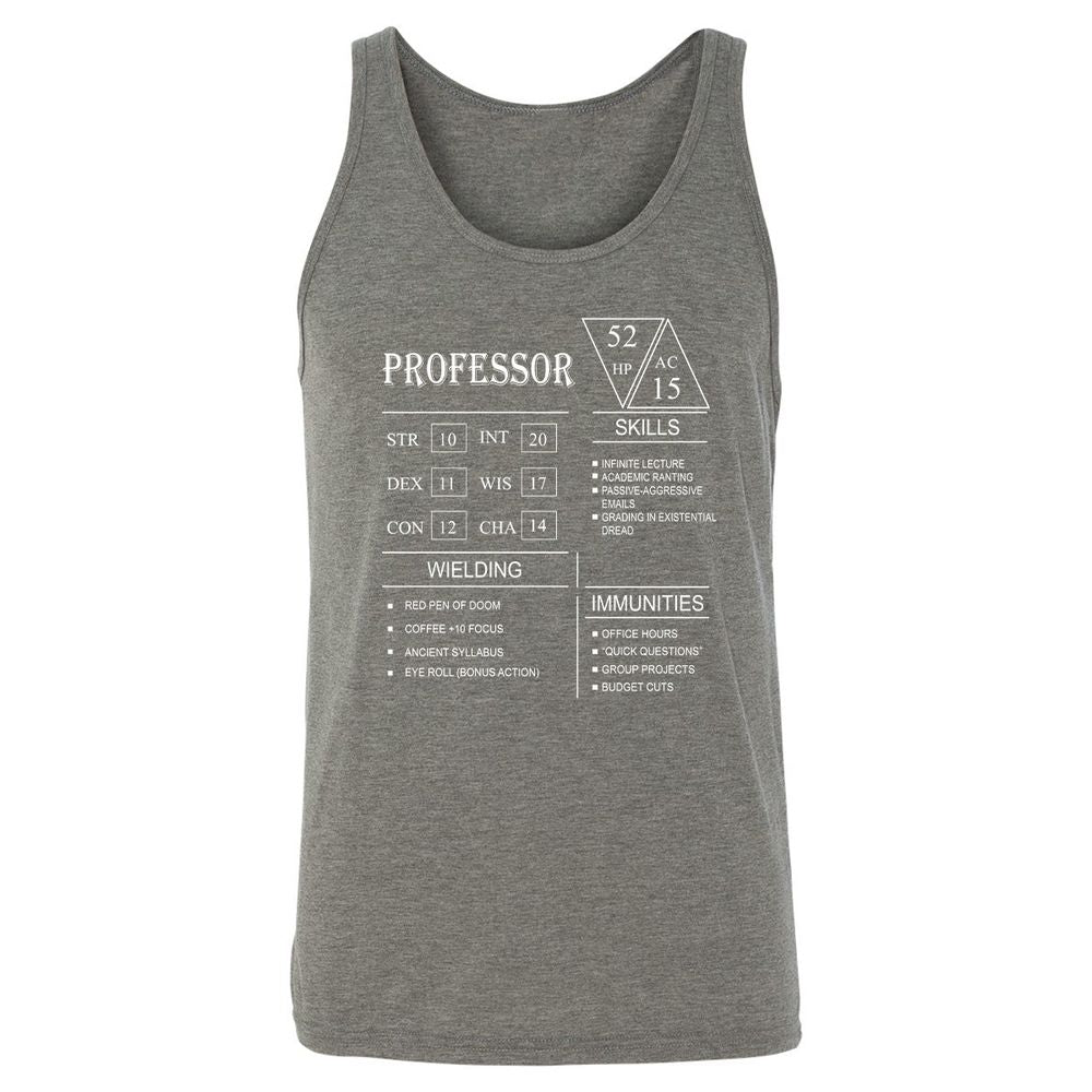 Professor New Unisex Jersey Tank - Grey Triblend - 8