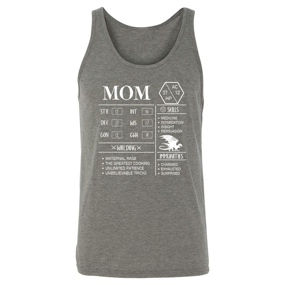 Mom Stats 2 Unisex Jersey Tank - Grey Triblend - 8