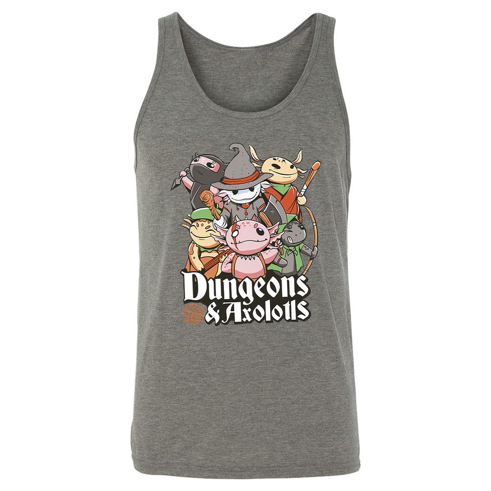 Dungeons And Axolotls Unisex Jersey Tank - Grey Triblend - 8