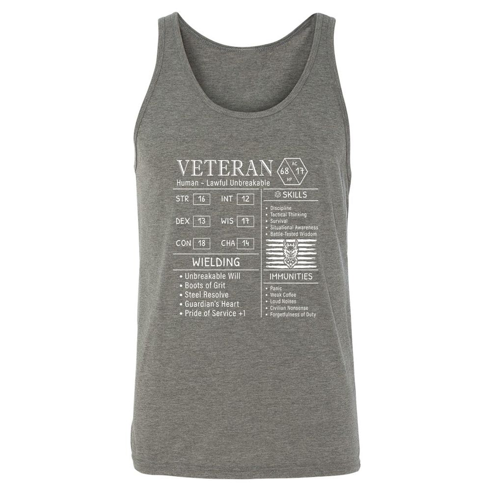 2710 veteran stats new Unisex Jersey Tank - Grey Triblend - 8