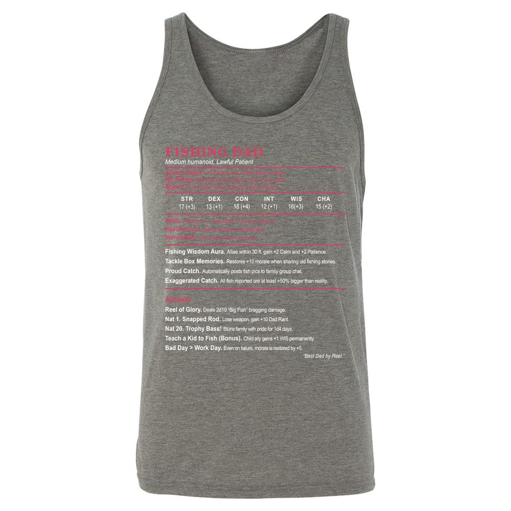 FISHING DAD Unisex Jersey Tank - Grey Triblend - 8