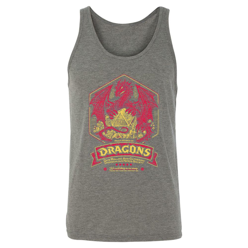 Fantasy Dragon With Dice - Grey Triblend - 8