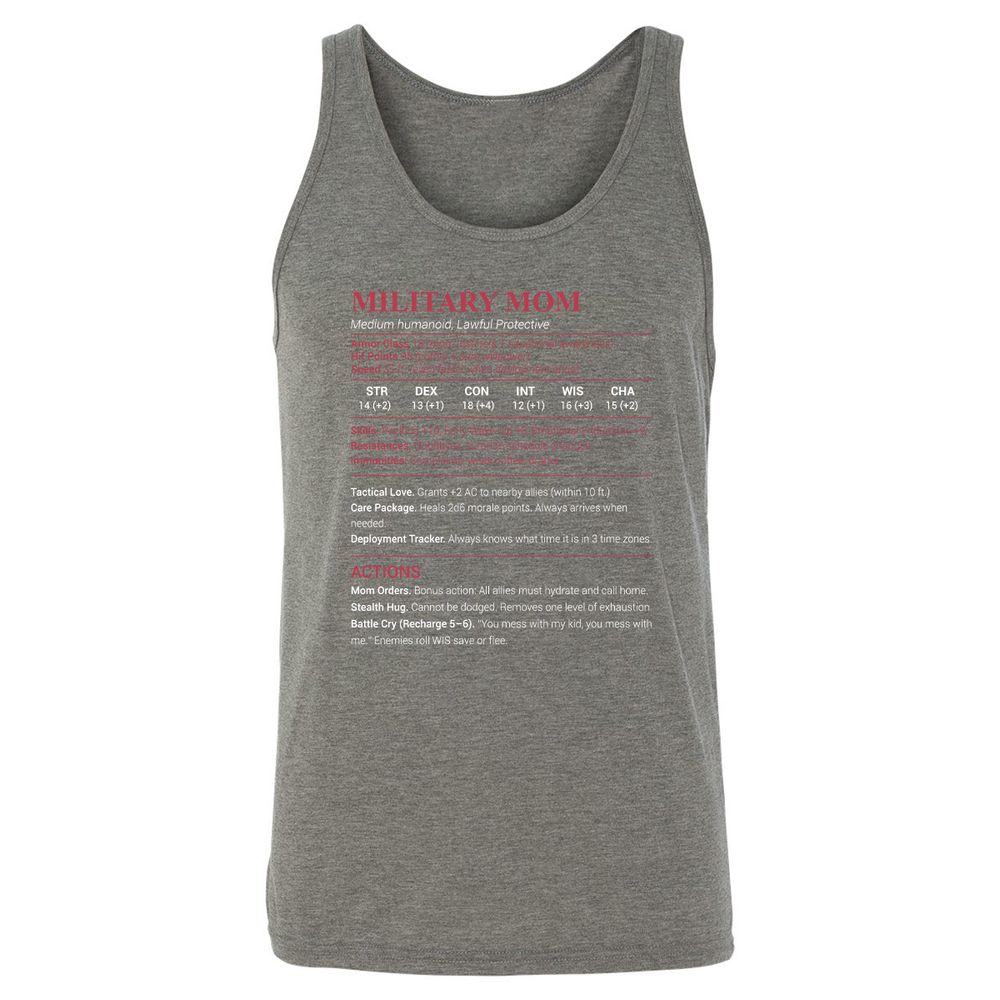 Military Mom Unisex Jersey Tank - Grey Triblend - 8