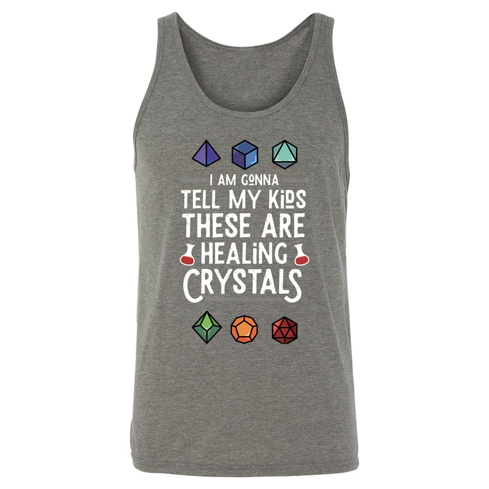 Healing Crystals Unisex Jersey Tank - Grey Triblend - 8