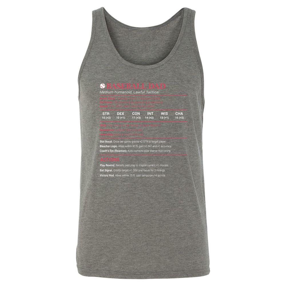 Baseball Dad Unisex Jersey Tank - Grey Triblend - 8