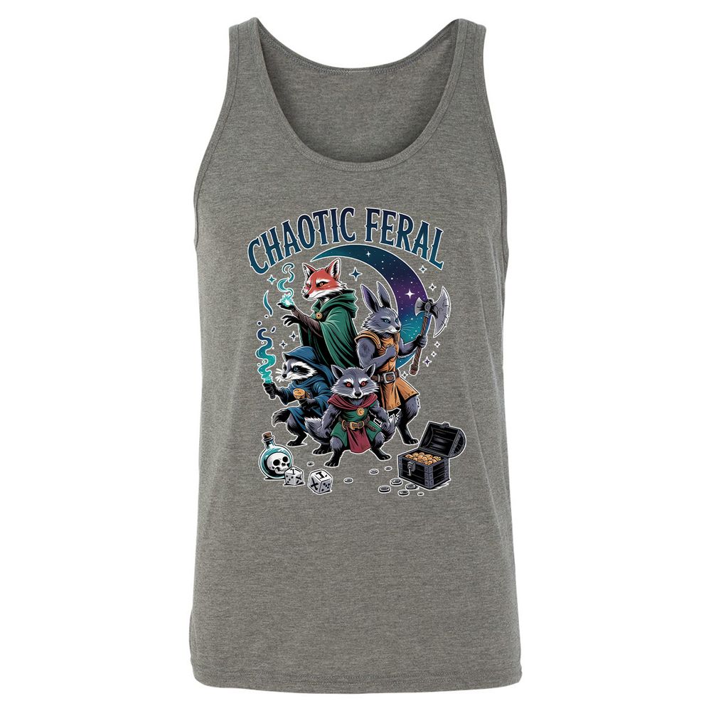 Chaotic Feral Unisex Jersey Tank - Grey Triblend - 8