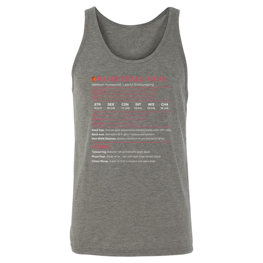 Basketball Mom Unisex Jersey Tank - Grey Triblend - 8