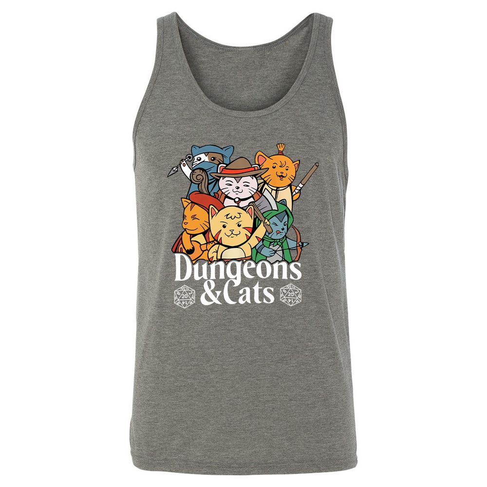 Dungeons & Cats Unisex Jersey Tank - Grey Triblend - 8
